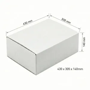 A3 Mailing Boxes - White, 50 Pcs/Carton, Single Wall, 430x305x140mm