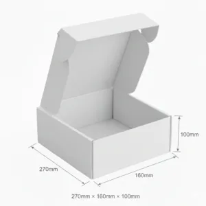 270x160x100mm - White, Single Wall, 25/Piece