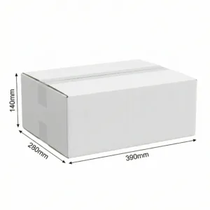 390x280x140mm - White, Single Wall, 25/Piece