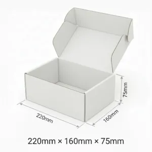 220x160x100mm - White, Single Wall, 25/Piece