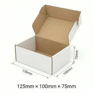 Die Cut Boxes - White, 50 Pcs/Carton, SINGLE WALL, 125x100x75mm