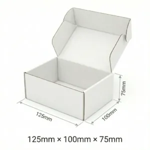 125x100x75mm - White, Single Wall, 25/Piece