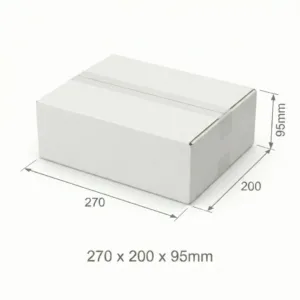 RSC Boxes - White, 50 Pcs/Carton, SINGLE WALL, 270x200x95mm