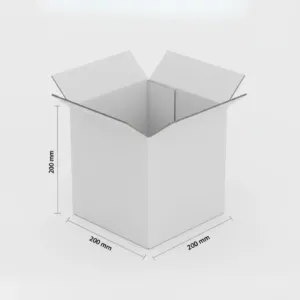Cubical Boxes - White, 50 Pcs/Carton, Single Wall, 200x200x200mm