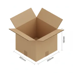 Heavy Duty Cardboard Boxes - Kraft, 50 Pcs/Carton, Double Wall, 265X265X180mm