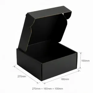 Black Mailing Boxes - Black, 50 Pcs/Carton, Single Wall, 270x160x100mm